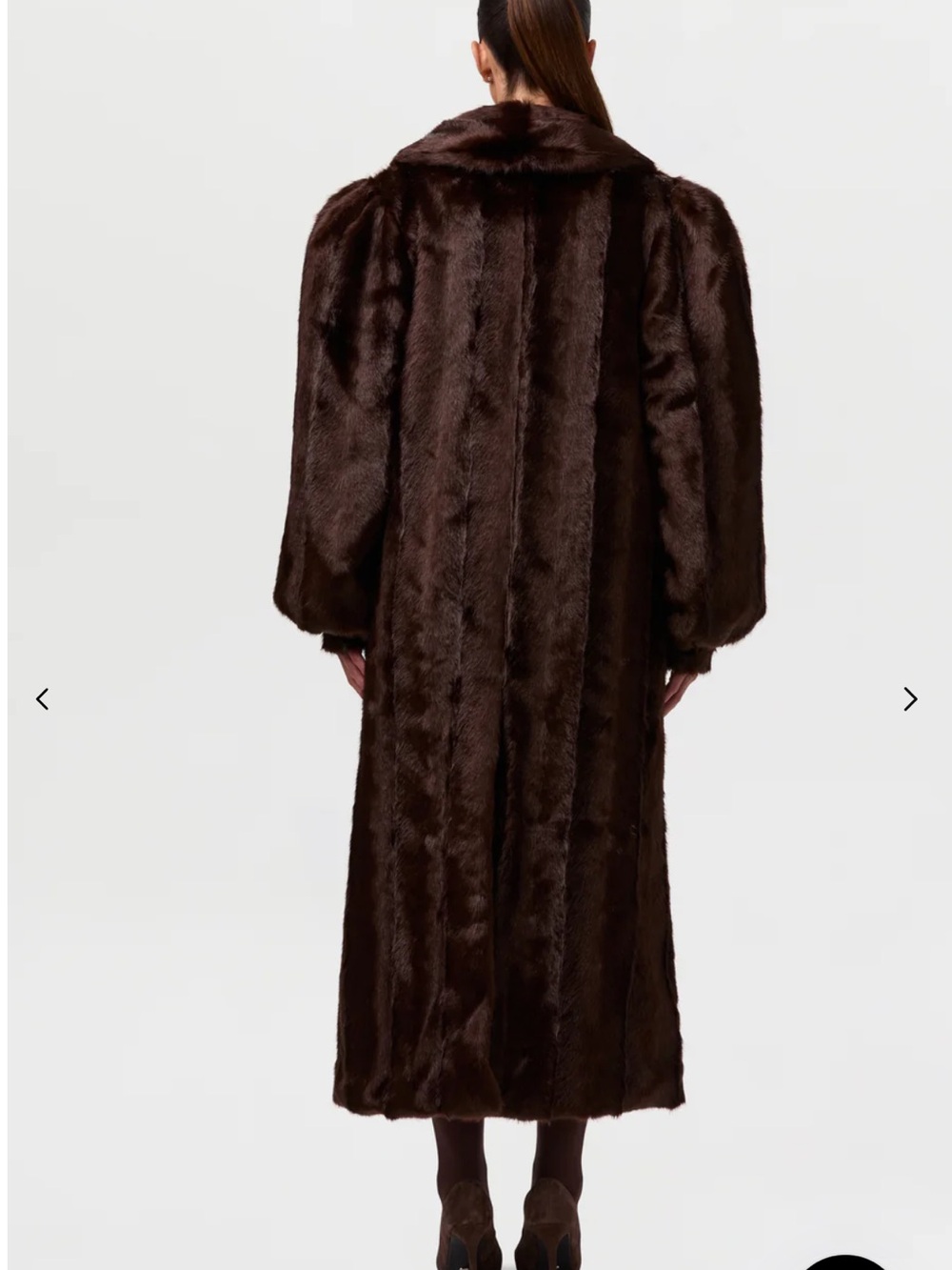 Naked Wardrobe Faux Mink Long Coat Chocolate Brown Oversized NWOT Sz L - Picture 3 of 6